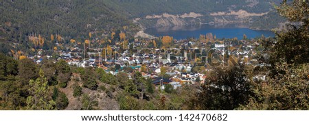 Panoramic view of the city of San Martin de los Andes, Patagonia