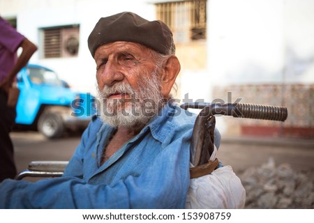 HAVANA, CUBA - JUNE 22: The unidentified man, one of the oldest fighters for the revolution in Havana, Cuba, June 22, 2013