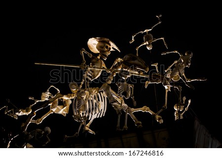 Mexico City, Mexico, Nov 30: Huge Sculpture Of Skeletons On A Main Square Of Mexico City During A Holiday Day Dead, Mexico, 30 November, 2013. Day Dead Is The Most Popular Holiday In Mexico