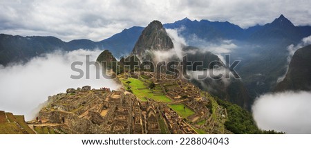 Machu Picchu, Peru, UNESCO World Heritage Site. One of the New Seven Wonders of the World