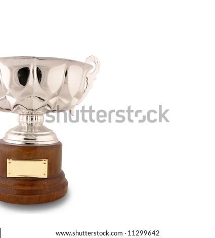 still life isolated trophy cup with copy space for edit isolated with clipping paths in withe background