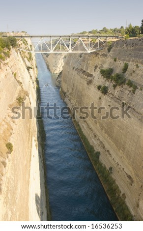 image of the amazing corinthian channel in corinth greece