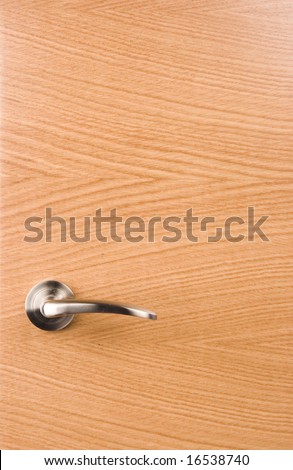 locked wood door and lock handle inside a house as a background