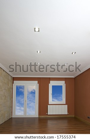 an empty living room inside a house