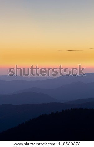 Sunset on the Great Smoky Mountains
