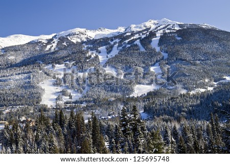 Blackcomb Mountain in winter, Whistler ski Resort, in the coastal mountain range, British Columbia, Canada