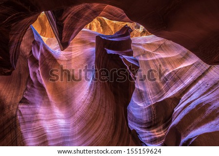 The Fist, Rock formation that Looks like a fist punching through the Navajo sandstone wall in Upper Antelope Canyon, Arizona