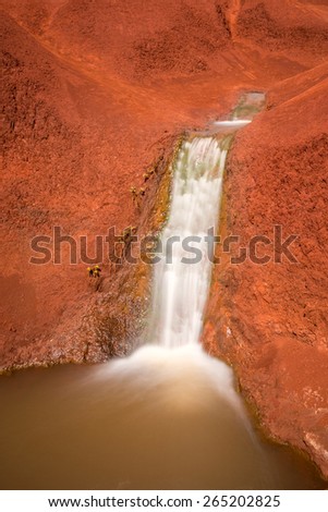 Long exposure of Red Dirt waterfall, Kauai