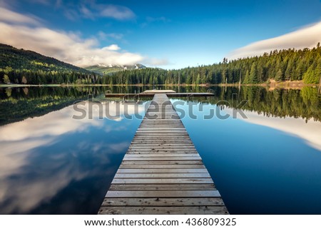 Long exposure at the Lost Lake dock in Whistler, British Columbia