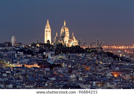 Sacre coeur at the summit of Montmartre Paris Sacre coeur at the summit of Montmartre Paris