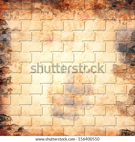 old wall background with vintage grunge texture or cement looking wall illustration with copy space for text or image