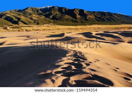 Sand and mountains at Great Sand Dunes National Park in Colorado, United States