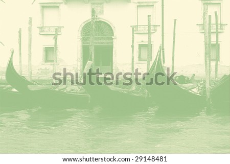 Old dreamy postcard from Venice, famous city on the Mediterranean sea