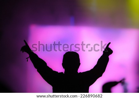 Man from crowd enjoying concert