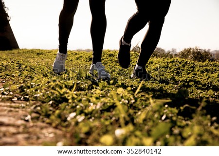 Young man and woman together running concept for exercising, fitness and healthy lifestyle