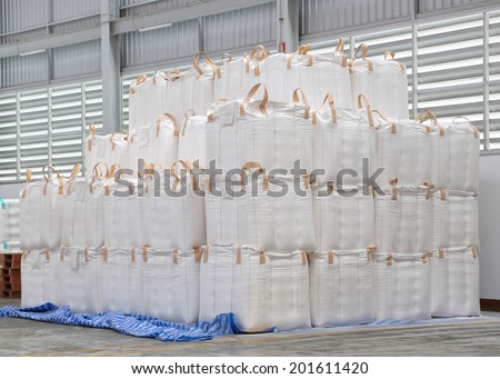 big bag of sugar in distribution warehouse