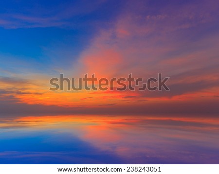 land scape beautiful sky with refection
