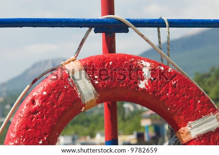 red ring-buoy. close view