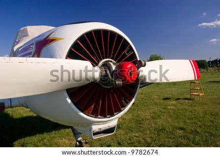 Sport aviation plane propeller, close view