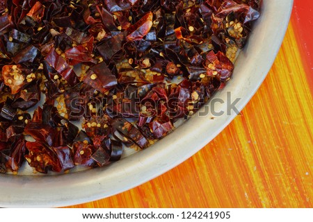 Dried chillies are many red pigments