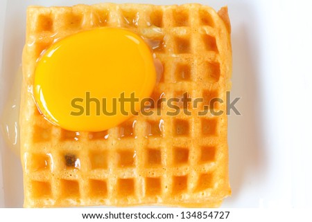 Sweet waffles and egg