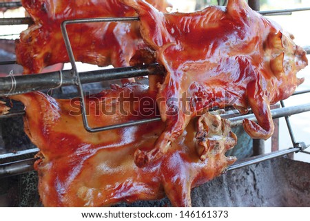 Barbecued suckling pig - roasted pig