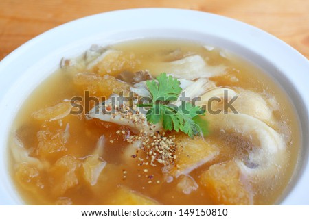 Chinese soup Fish maw soup