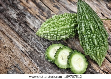 Close-up of vegetable bitter melon.