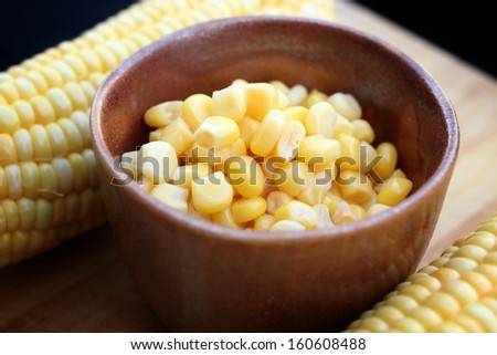 canned corn in the bowl