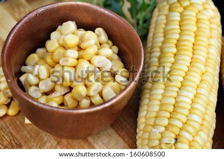 canned corn in the bowl