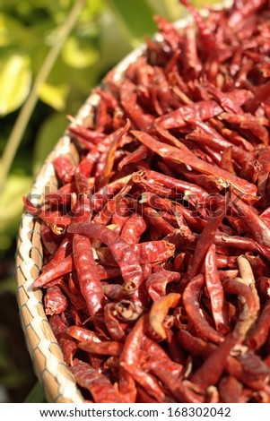 Dried chillies are many red pigments, chilli