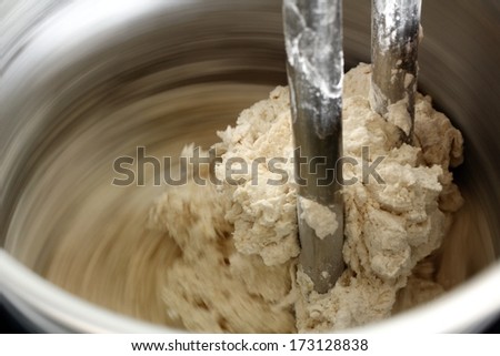 Close Up Of Dough In Electric Mixer