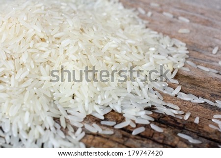 Close up of raw rice grain