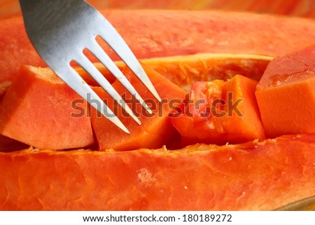 Close up of ripe papaya