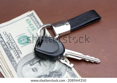 car key with dollars