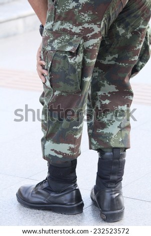 Military shoes and legs