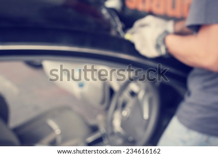 Blurred of windshield repair