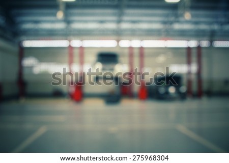 Blurred of repair service station