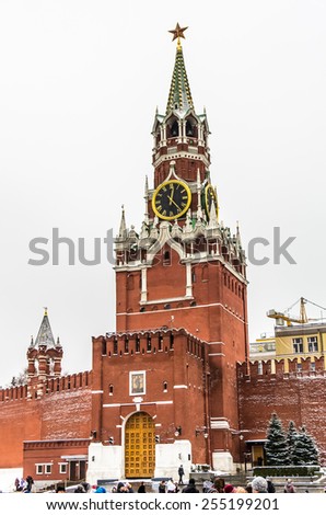 MOSCOW, RUSSIA - JANUARY 05: View on Kremlin Castle on January 05, 2014 in Moscow, Russia