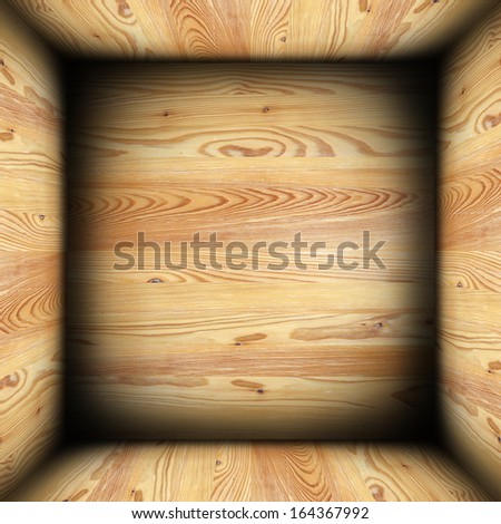 abstract empty wooden box backdrop resembling empty room