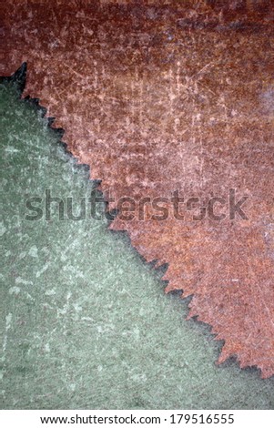 scratched background with rusty metal and green  plaster textures