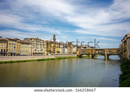 The oldest bridge over the river Arno in Florence Ponte Vecchio