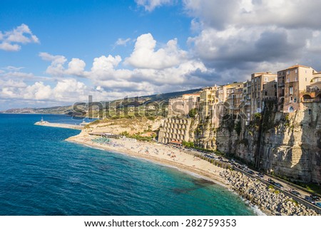 Famous historical sea resort town of Tropea in Calabria region, Southern Italy