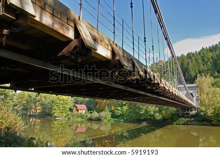 Ancient chain bridge - the oldest bridge of this type in Czech Republic