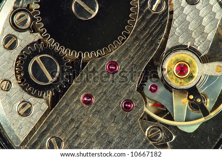 Mechanism of old clock - sprockets and ruby gems in the system are well visible