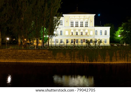 Beautiful Zofin palace is an important building where cultural events events take place in Prague, Czech Republic