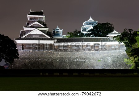 The famous castle in Japanese cisty of Kumamoto is in a fact a reconstruction of the historical building that was destroyed during the WW2.