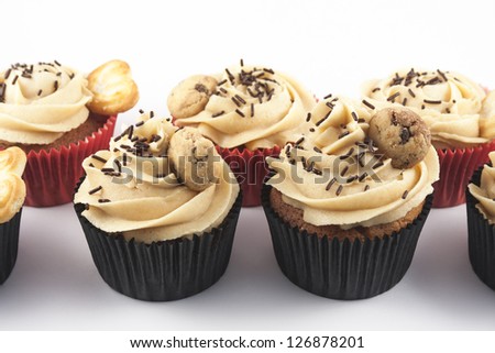 Three Cupcakes isolated on white background