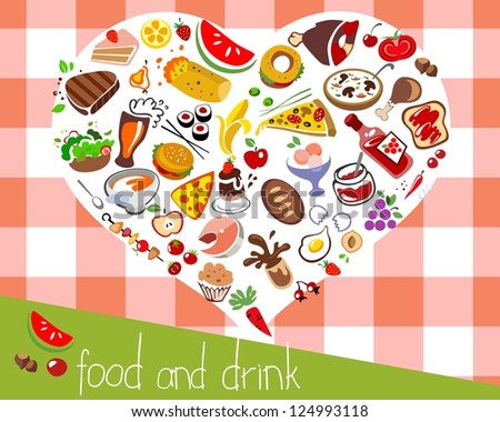 Food Vector Background - 124993118 : Shutterstock