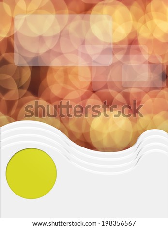Bokeh  abstract Yellow orange red circle background layer for simply text for white area art work round,circular,flexible,slick,circle in quadrate four-square